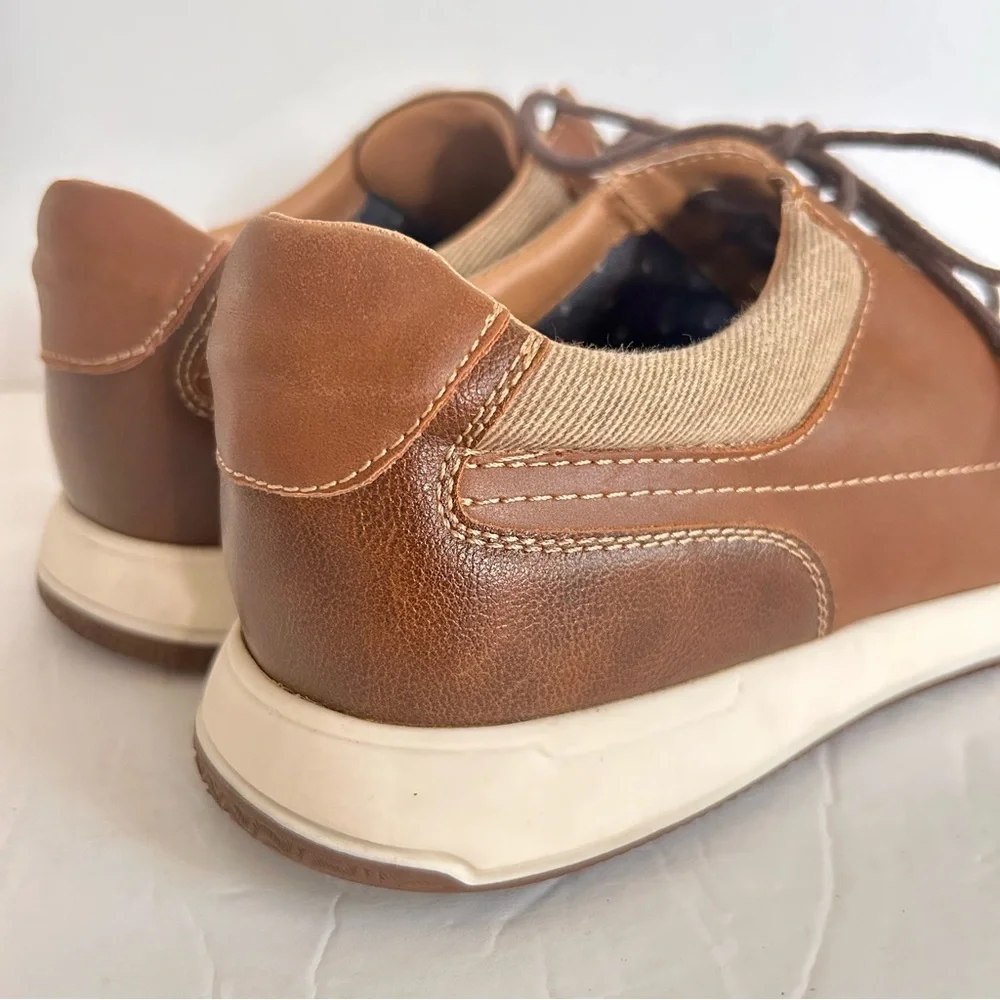 Rye Thorelle Men's Textured Oxford Leather Sneakers Brown Tan Size 11.5